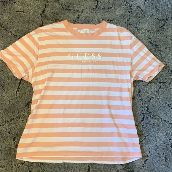 guess striped shirt pink